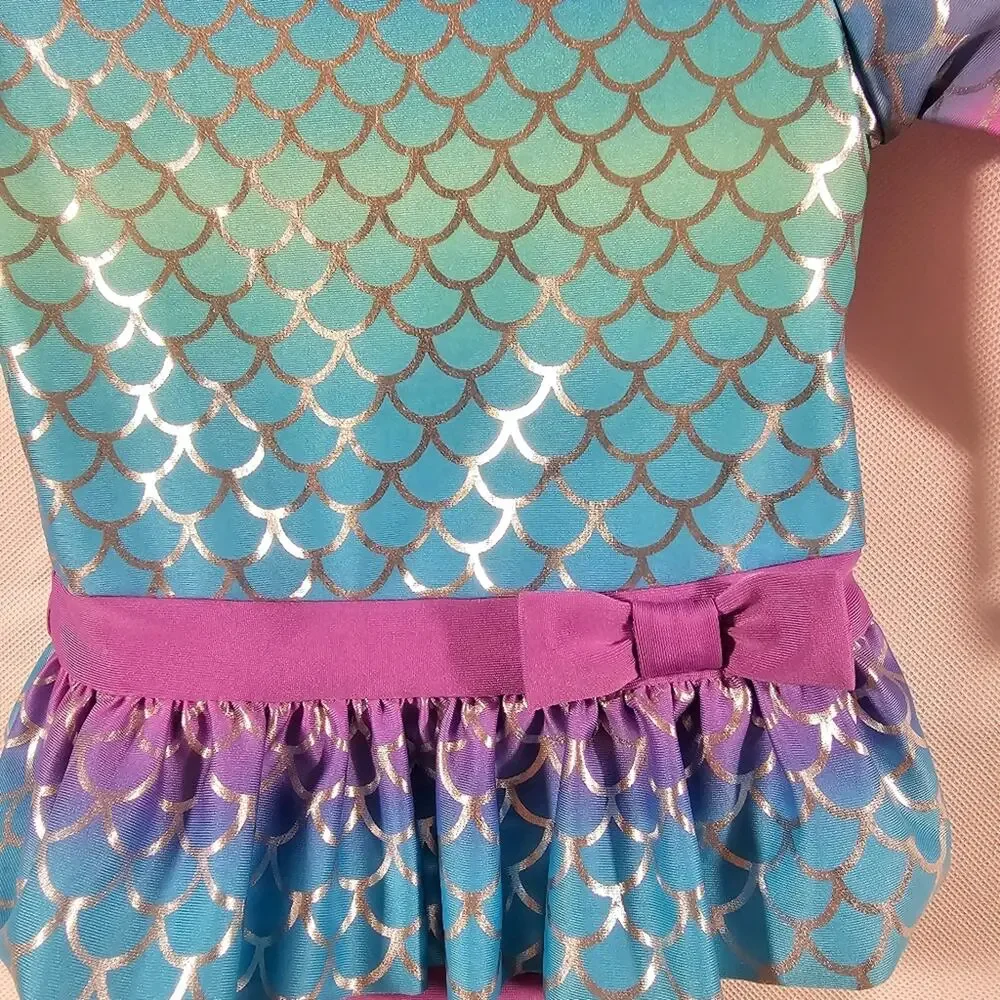 Cat & Jack One-piece Long-sleeved Swimsuit Rash Guard Mermaid Baby 12M